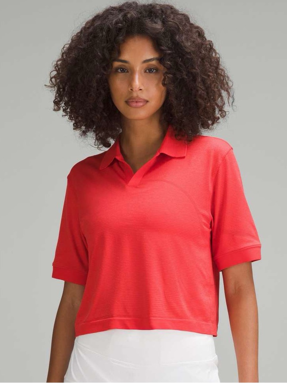 LULULEMON Womens Swiftly Tech Relaxed Fit Polo 0 Golf Tennis Athletic Preppy Red
